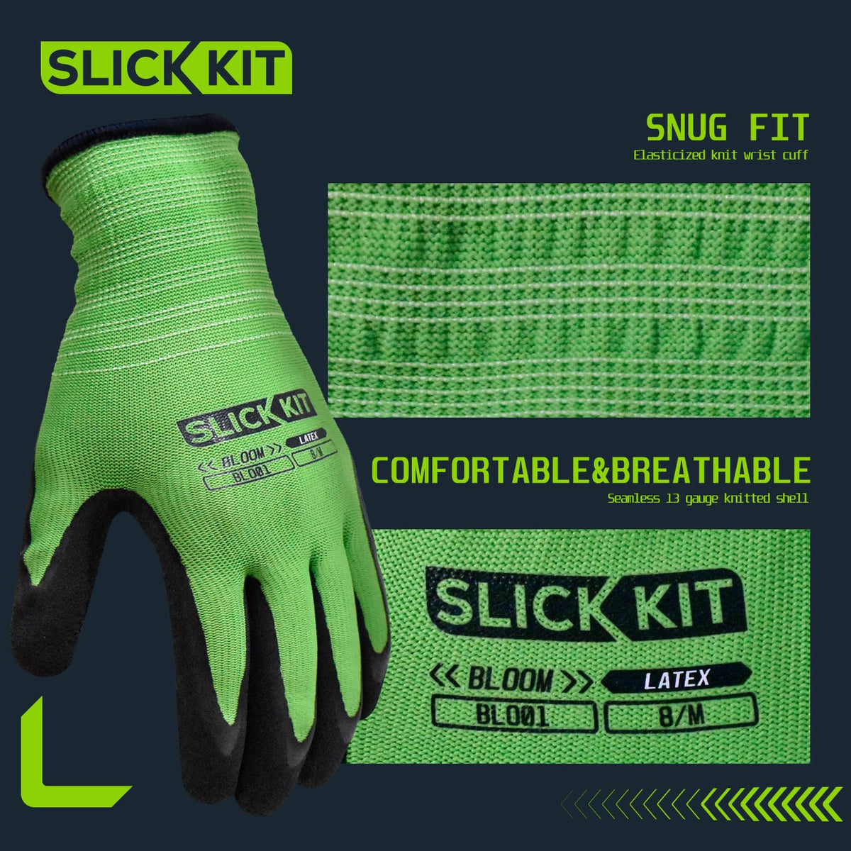 6 Pairs Gardening Gloves for Women & Men, Spring Green & White
