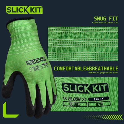6 Pairs Gardening Gloves for Women & Men, Spring Green & White