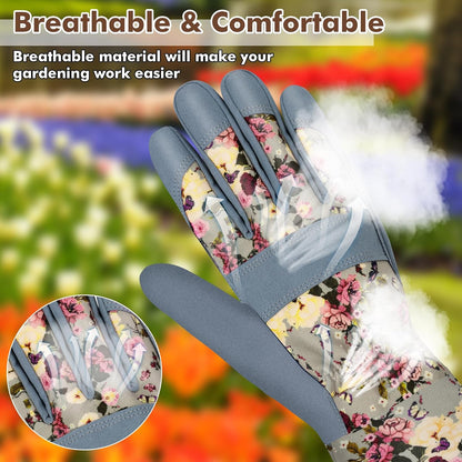 Long Gardening Gloves for Women Thorn Proof Leather Garden Gloves Breathable Working Gloves for Women Yard Outdoor