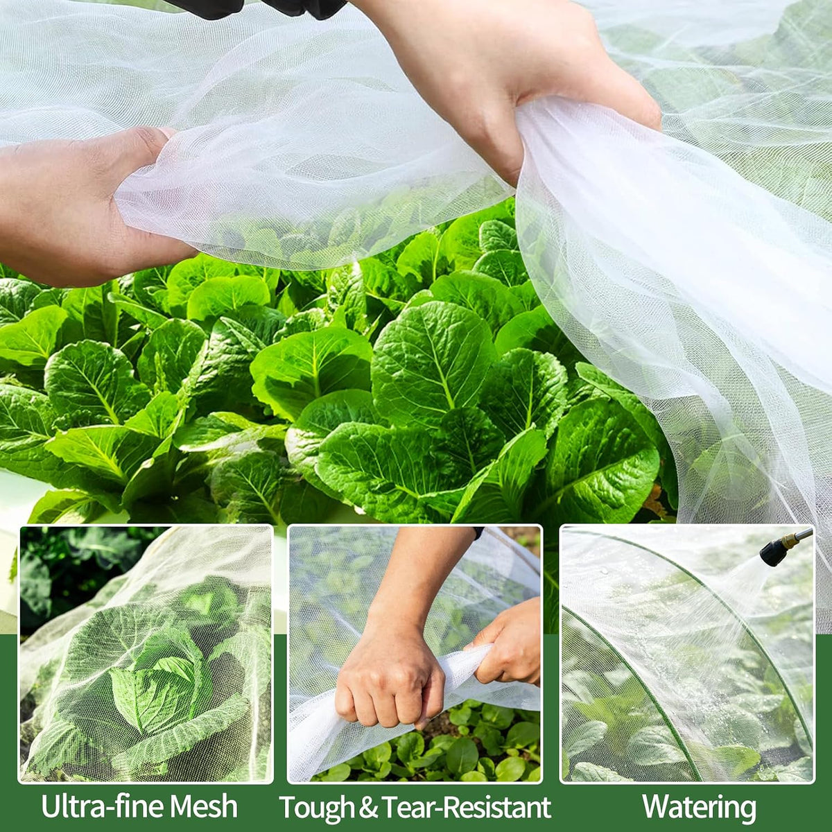 Garden Netting Kit for Raised Beds, 8 x 20 FT Ultra Fine Mesh