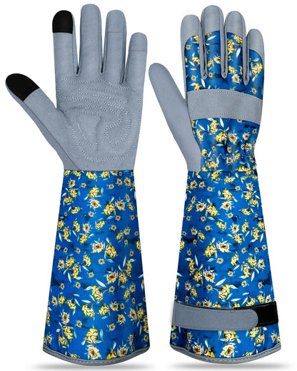 Long Gardening Gloves for Women Thorn Proof Leather Garden Gloves Breathable Working Gloves for Women Yard Outdoor