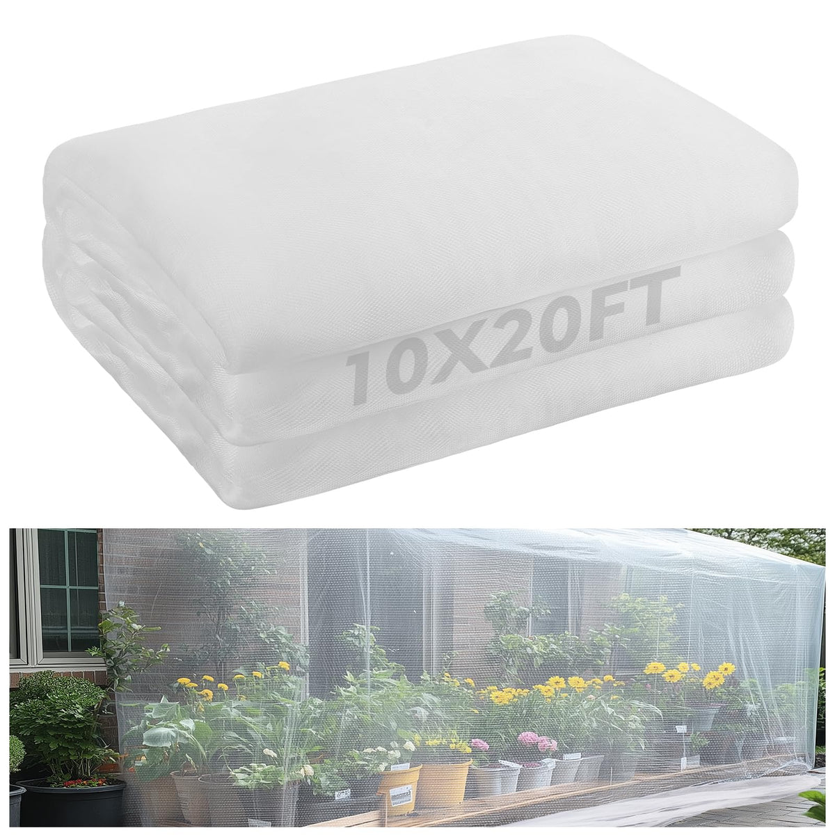 Alphatool 10x20ft Large Garden Netting, Ultra Fine Mesh Plant Covers