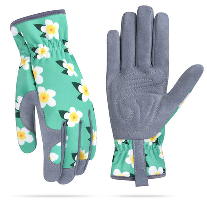 Womens Gardening Weeding Working Gloves, Leather Garden Glove for Women Thorn Proof No Stab for Digging, Planting,Pruning