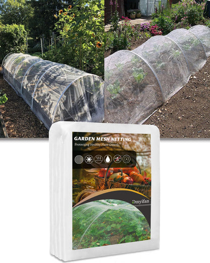 4x20Ft Ultra Fine Garden Mesh Netting Thicken Protection Netting for Vegetable Plant Fruits Health Growing, White Screen Barrier Net for Pest Bird Mosquito