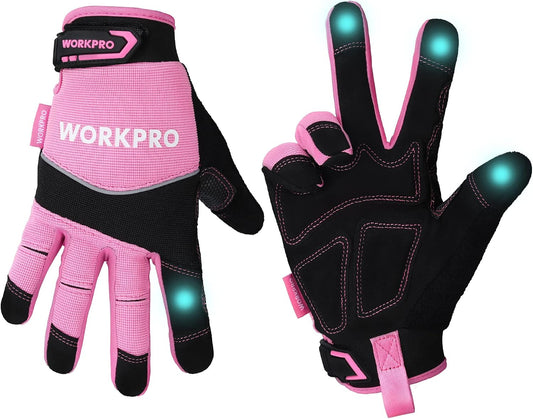 WORKPRO Safety Work Gloves, Mechanic Working Gloves for Men Women, Touch Screen, Terry Fabric, Non-Slip
