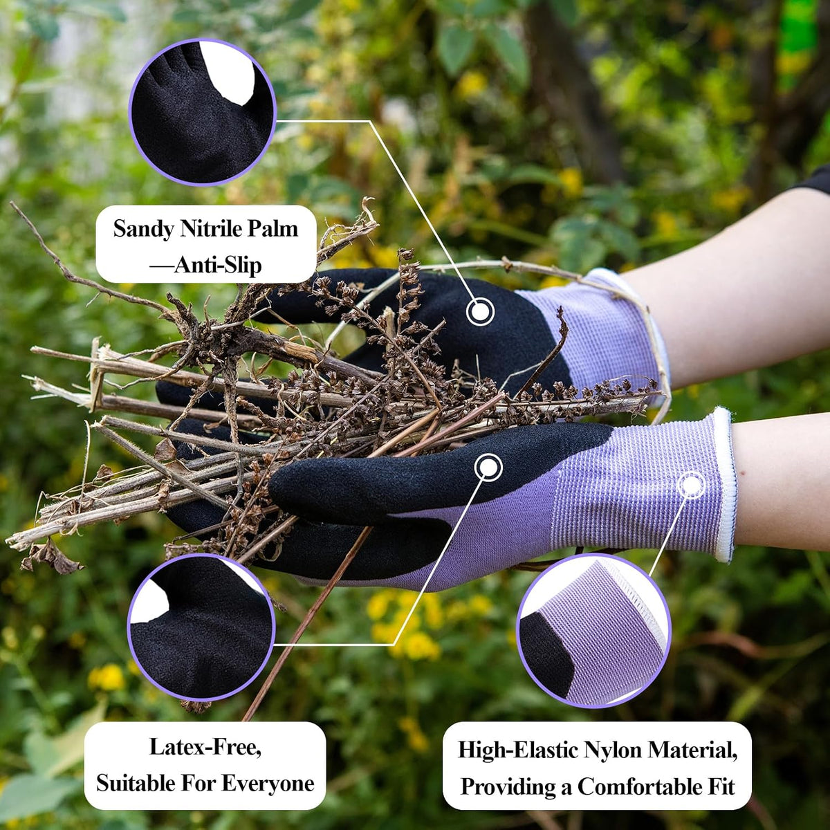 HandLove Gardening Gloves for Women, 2 Pairs, Small, Pink&Green
