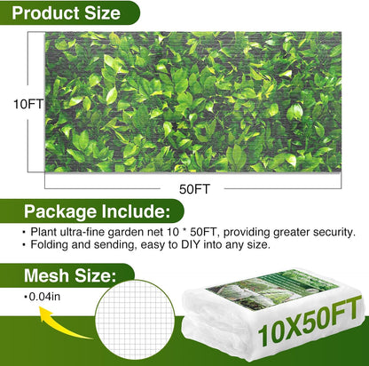 10 X 50FT Garden Mesh Netting Barrier,Fruit Tree Plant Netting