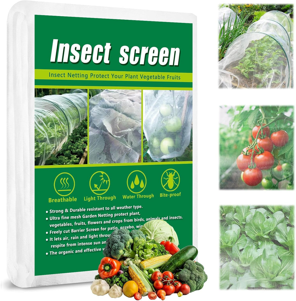 10 X 50 FT Breathable Garden Mesh Netting Pest Barrier for Raised Beds