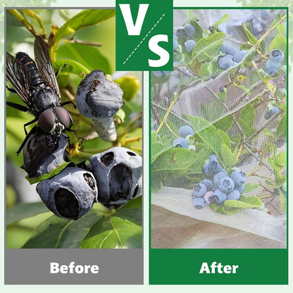 OZMI 4 Pack Bird Netting for Garden Protection with Zipper & Drawstring, 2.3FT x 3.4FT Reusable Mosquito Net Plant Netting Cover for Fruit Tree Blueberry Bush Shrubs Vegetables Tomato