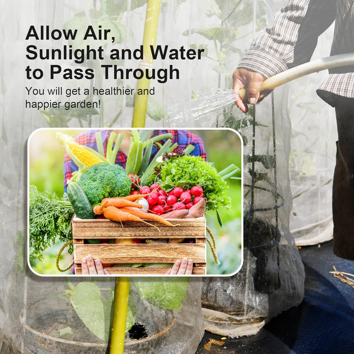 Garden Netting Pest Barrier: 10'x20' Fine Bug Netting