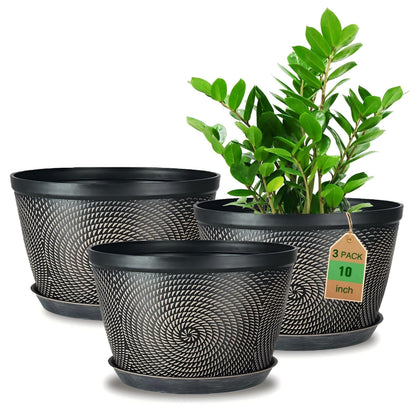 Quarut 12 Inch Pots for Plants,4 Pack Large Flower Pots with Drainage Hole