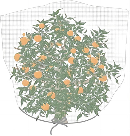 Agfabric Bird Netting 39" Hx39 W Garden Netting Insect Pest Barrier,Plant Cover Fruit Tree Netting Mesh Protection Bag with Drawstring,White