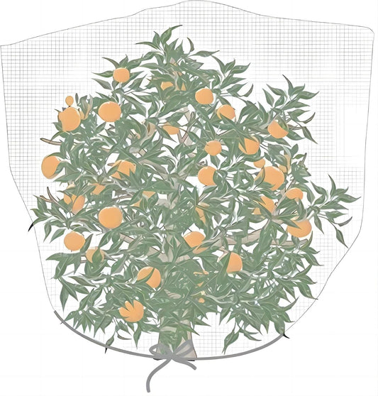 Agfabric Bird Netting 39" Hx39 W Garden Netting Insect Pest Barrier,Plant Cover Fruit Tree Netting Mesh Protection Bag with Drawstring,White