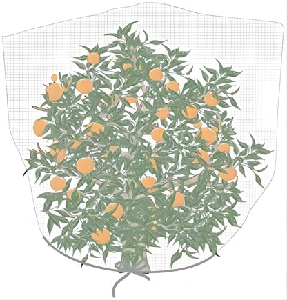 Agfabric Bird Netting 39" Hx39 W Garden Netting Insect Pest Barrier,Plant Cover Fruit Tree Netting Mesh Protection Bag with Drawstring,White