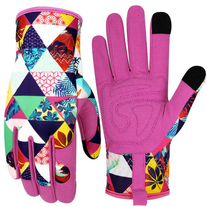 Leather Gardening Gloves for Women Garden Gloves Thorn Proof Touch Screen Design Heavy Duty Working Yard Gloves