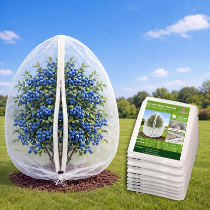 Jevrench 2-Pack 4 x 6 ft Garden Netting Bags with Zipper and Drawstring