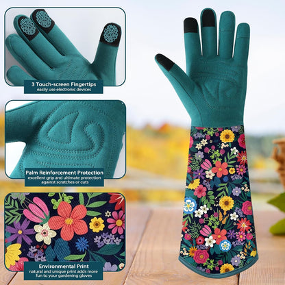 Gardening Gloves for Women, Long Garden Gloves with Grip, Thorn-Proof, Gift