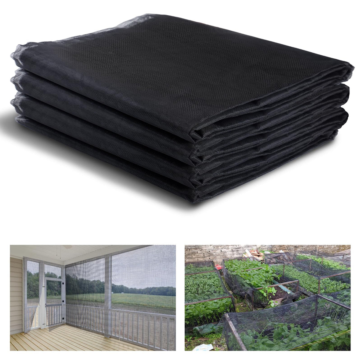 10x33ft Strong PP Nanocomposite Mosquito Net Garden Netting, Black