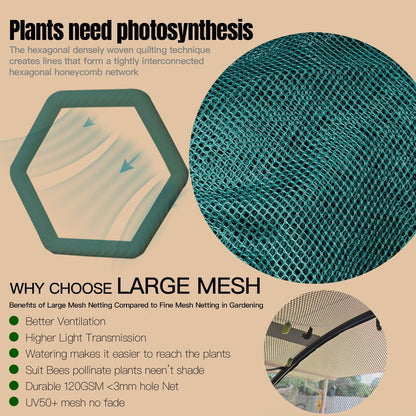 Large Tunnel 8.2'x4' Plant Netting Cover 4FT Tall Crop Cage Netting Pest Guard Cover for Vegetables Fruits Durable Gardening Net for Plant and Animal