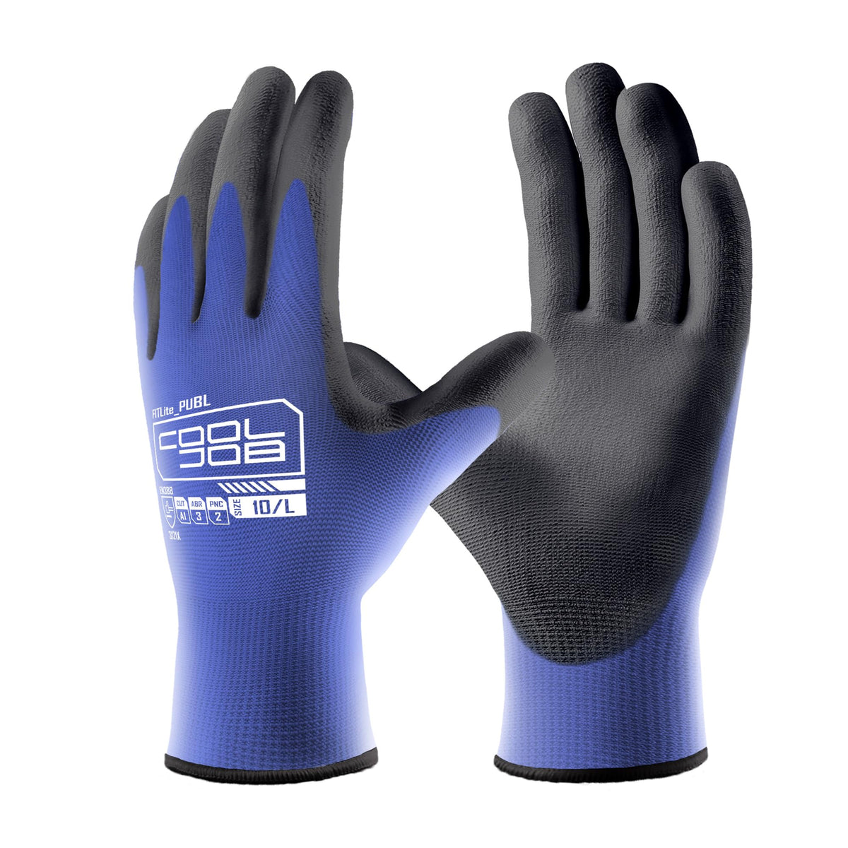 COOLJOB 12/60 Pairs Safety Work Gloves Pack Bulk with Grip PU Coating