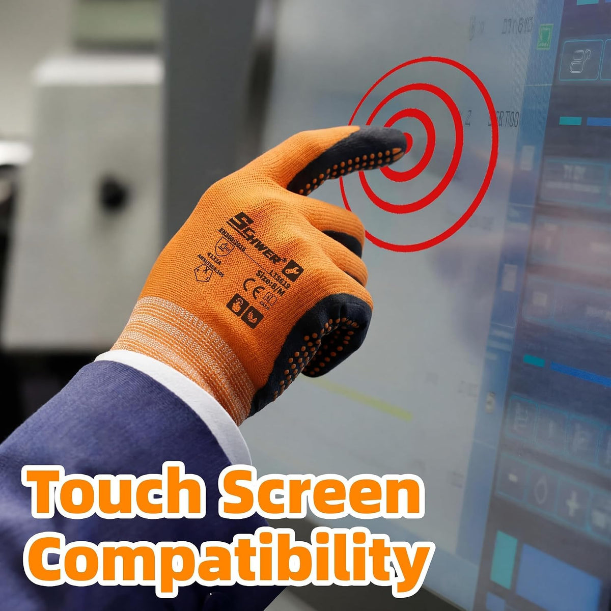 Schwer 3/6/12 Pairs Safety Work Gloves, MicroDot Abrasion & Grip, LT5619, L