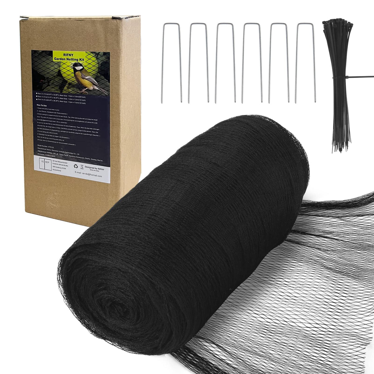 Bird Netting for Garden Protection, 13 x 40FT Anti Bird Mesh Garden Netting
