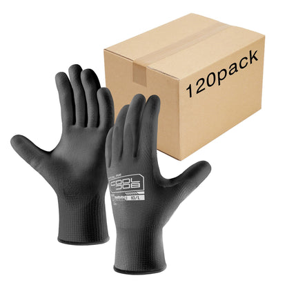 COOLJOB 12/60 Pairs Safety Work Gloves Pack Bulk with Grip PU Coating