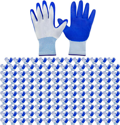 WHEATHUSK 144 Pairs Gardening Work Gloves Bulk for Men Women, Breathable Rubber Coated Garden Gloves for Construction, 9.1 Inch