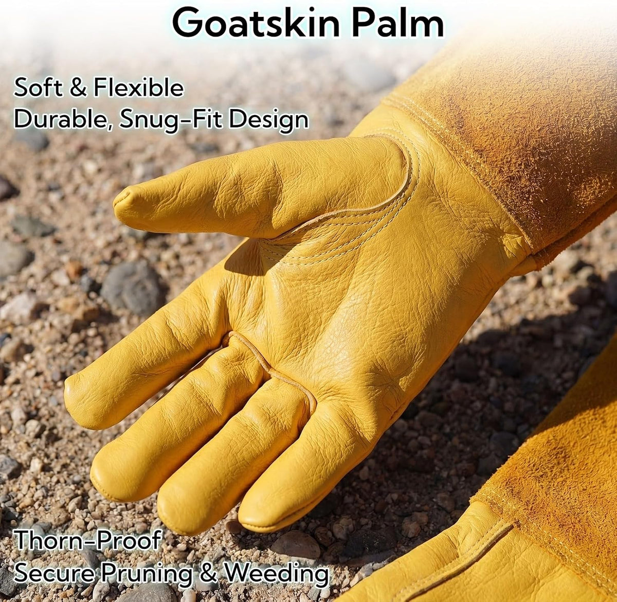 Thorn Proof Gardening Gloves for Women and Men, Breathable Long Sleeve Leather Gloves for Rose and Cactus Pruning, Heavy Duty Adjustable Cuff Garden Work Gloves, Ideal Gardening Gifts