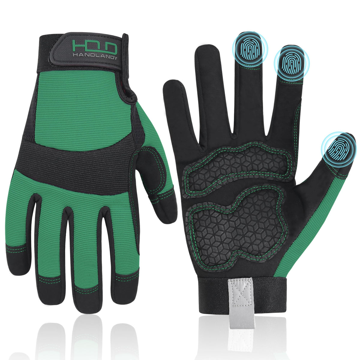 HANDLANDY Work Gloves for Women, Breathable Leather Gardening Glove for Yard Maintenance, Hand Protection with Touch Screen