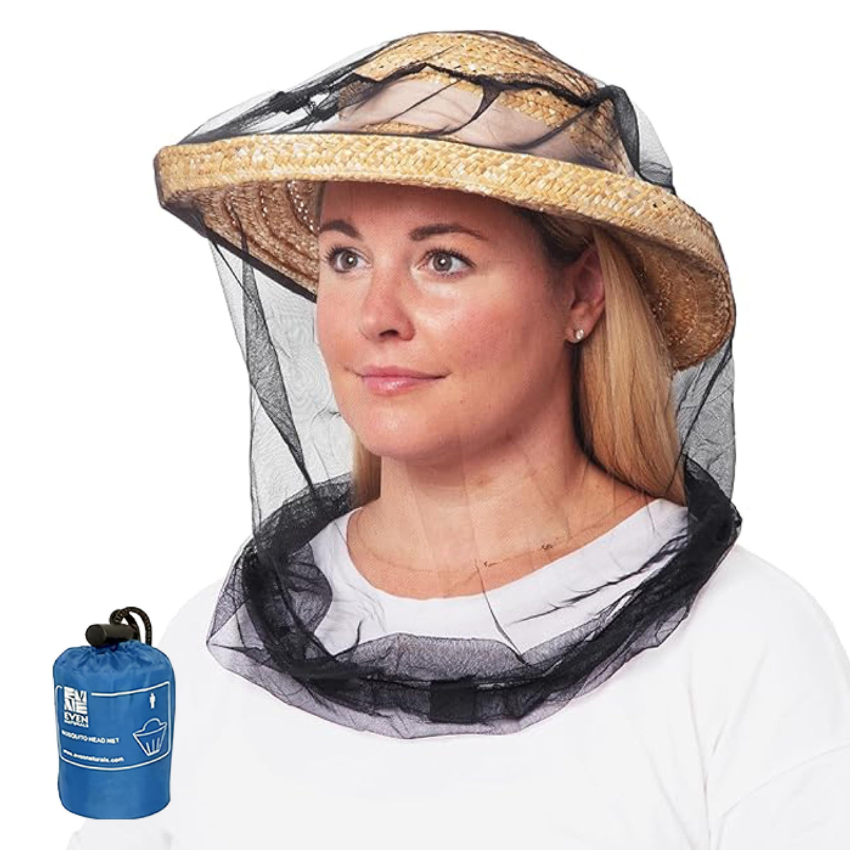 EVEN NATURALS Premium Mosquito Head Net - Ultra Large and Long, Extra Fine Holes, Mesh (39 * 26 * 25 inch)