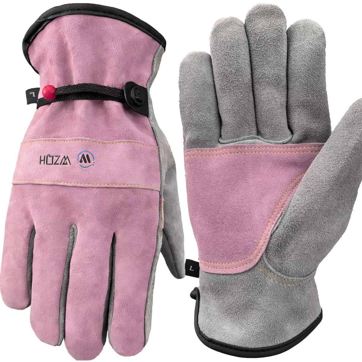 WZQH Leather Work Gloves for Men or Women.Gardening,Welding,Coffee-grey XL
