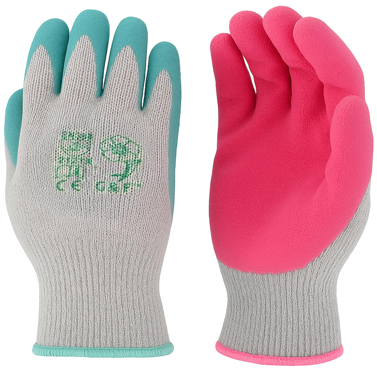 G & F Products - 3100L-DZ-Parent 12 Pairs Large Rubber Latex Double Coated Work Gloves for Construction, gardening gloves, heavy duty Cotton Blend Blue
