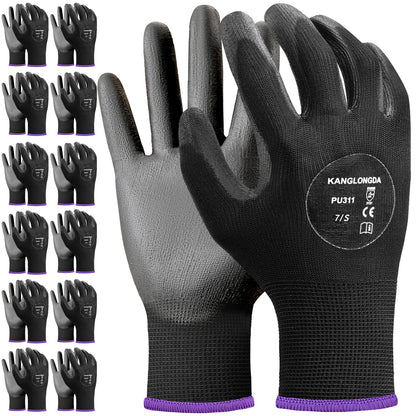 Kebada W1 Safety Work Gloves for Men & Women, Touchscreen, PU Coated