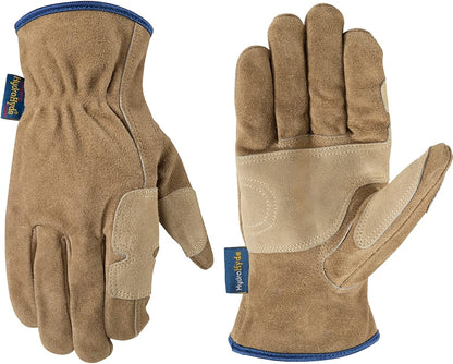 Wells Lamont Men's HydraHyde Leather Work Gloves, Water-Resistant, Large