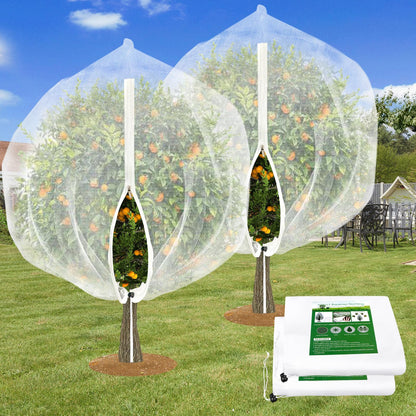 Large Fruit Tree Netting, 10X10FT Insect Garden Net, Zipper, Drawstring