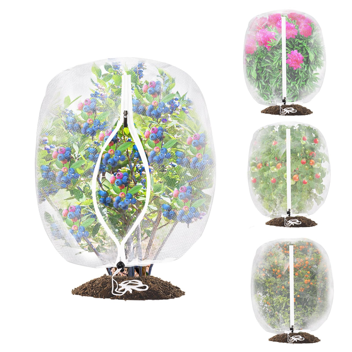 Large Fruit Tree Netting, 10X10FT Insect Garden Net, Zipper, Drawstring