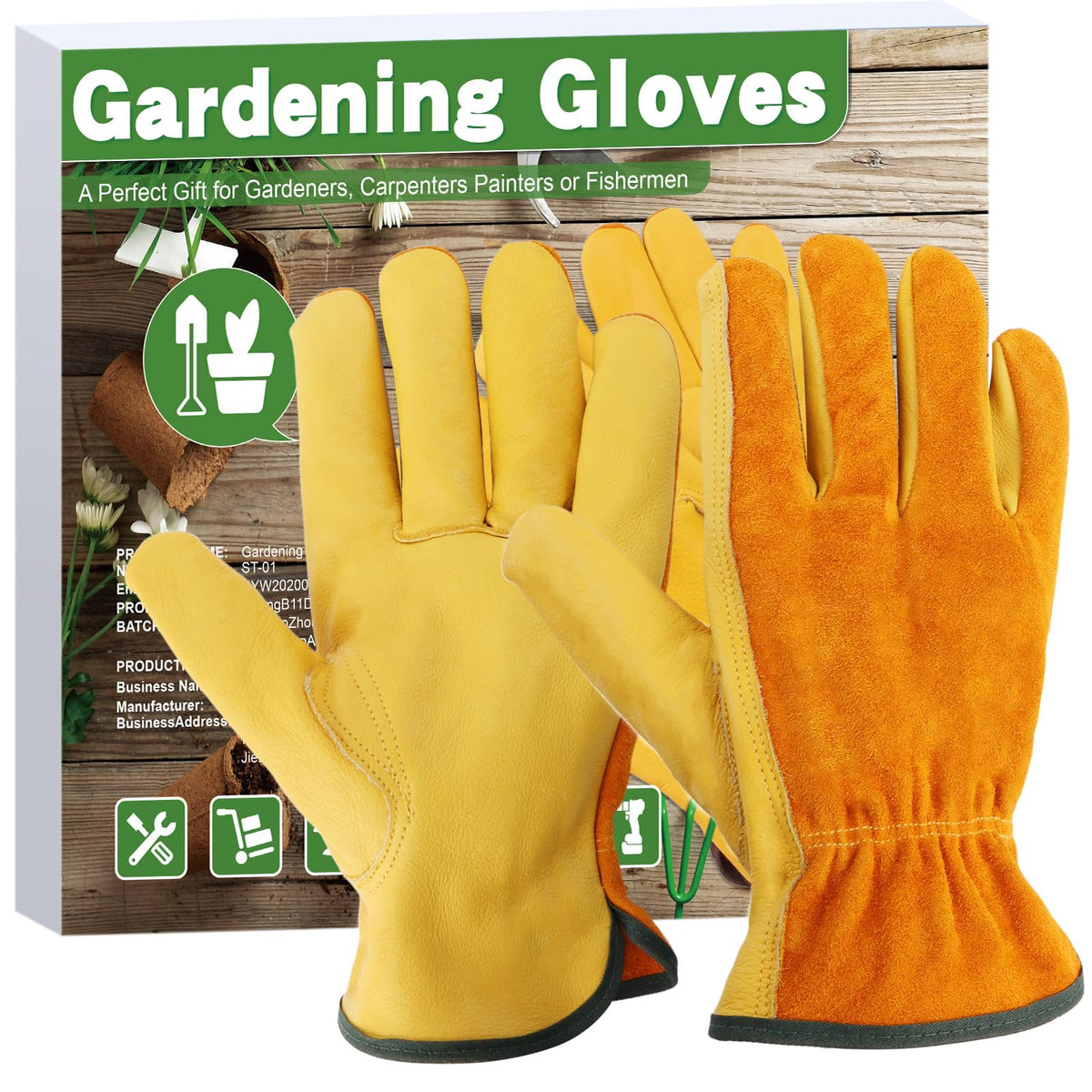 Morzejar Large Gardening Gloves for Men&Women, Professional Rose Pruning Gloves Thorn Proof, Adjustable Cuff, Breathable Leather Cowhide Long Garden Gloves,Garden Gifts & Tools for Gardener,Yard Work