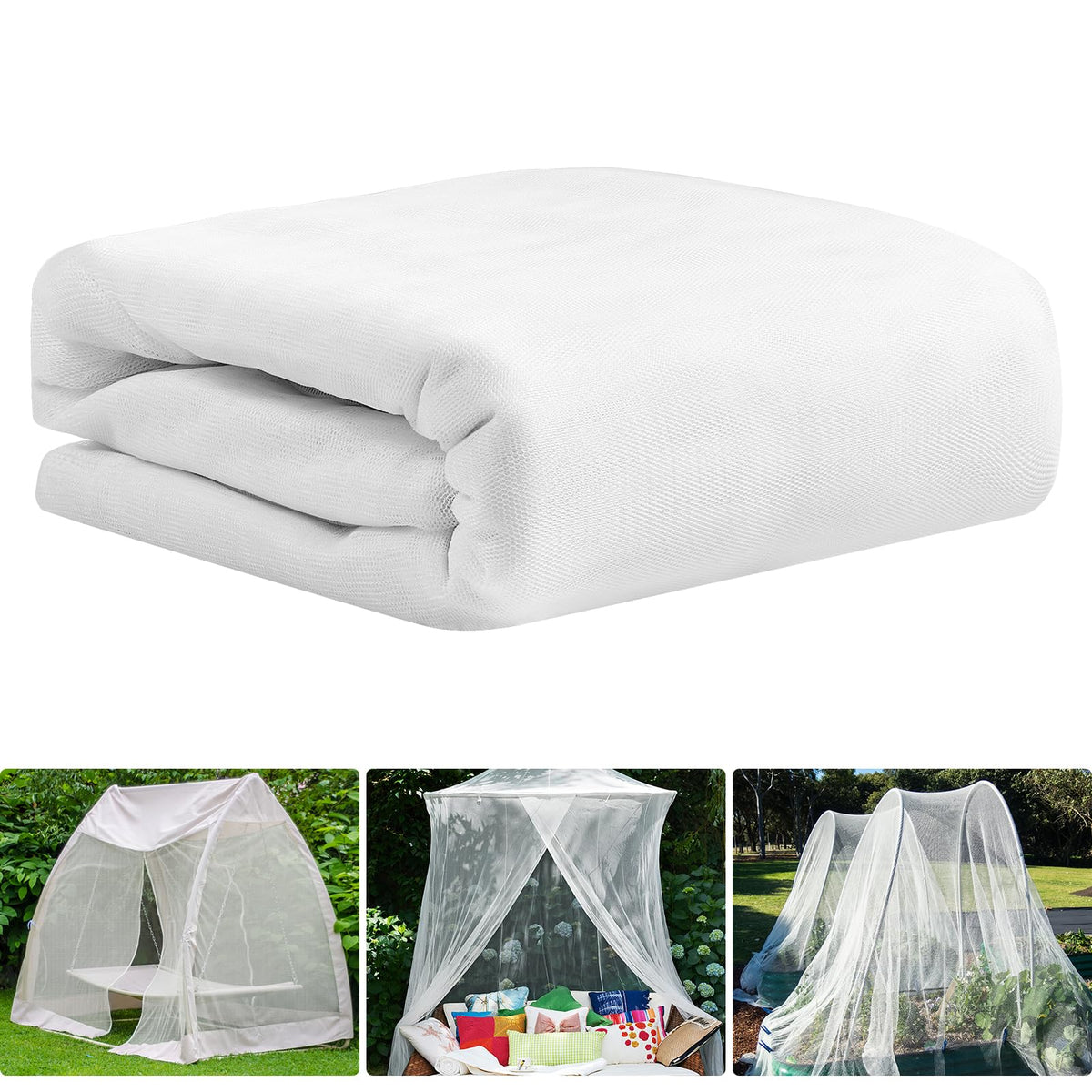 39 x 10 Ft Mosquito Netting for Garden Patio, Breathable Mesh Net for Bird and Insect Protection, Plant Cover for Vegetables, Fruits and Flowers, 3x12m Black