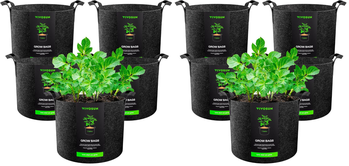 VIVOSUN 5-Pack 5 Gallon Plant Grow Bags Fabric Pots with Handles