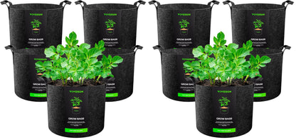 VIVOSUN 5-Pack 5 Gallon Plant Grow Bags Fabric Pots with Handles