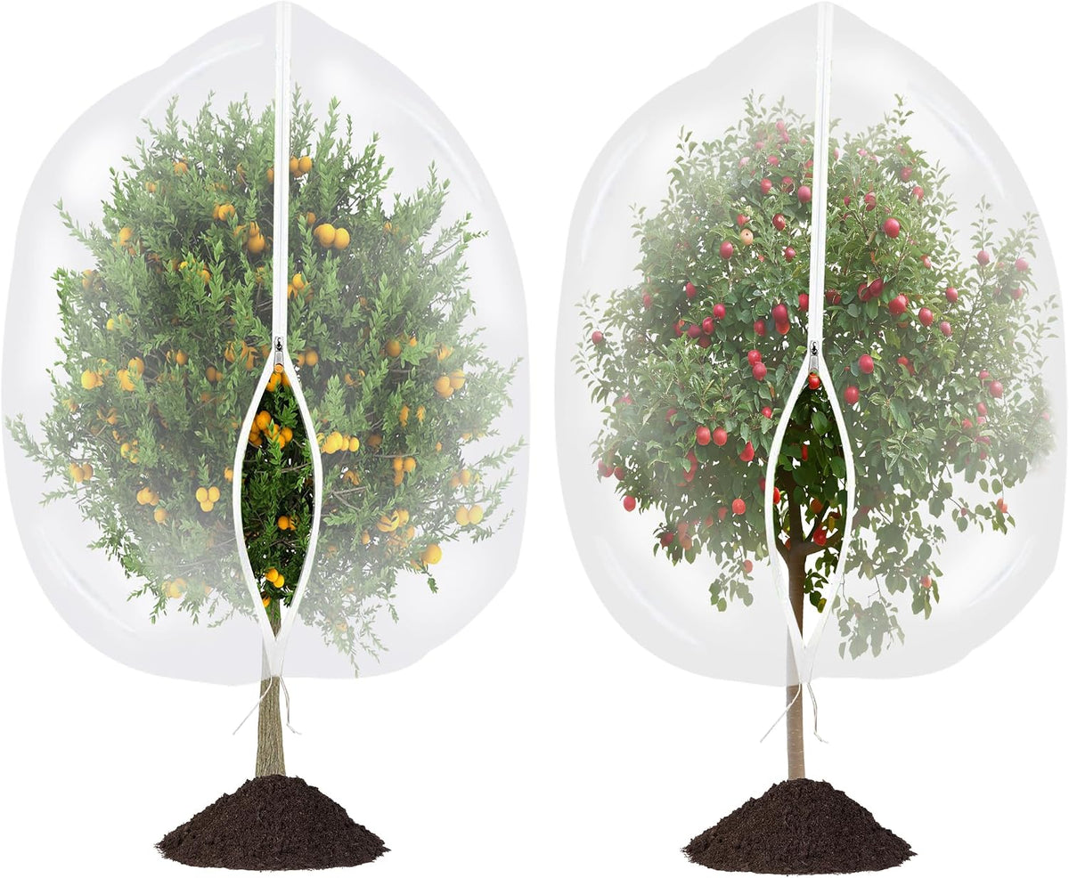afzdby Large Garden Mesh Netting with Zipper and Drawstring,Plants Cover Protection from Anti Birds,Bugs,Cicadas,and Insects-Pest Barrier Bag for Blueberry Bushes,Tomatoes,Citrus,Fruit Tree