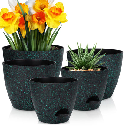 YNNICO 12 inch Large Self Watering Plant Pots for Indoor Outdoor Plants