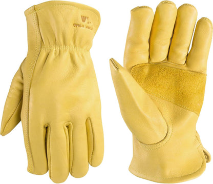 Wells Lamont Men's Work Gloves, Cowhide Leather, Reinforced Palm, Medium