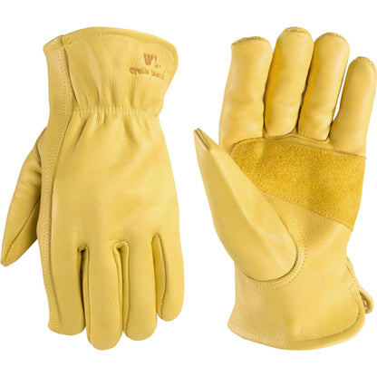 Wells Lamont Men's Work Gloves, Cowhide Leather, Reinforced Palm, Large