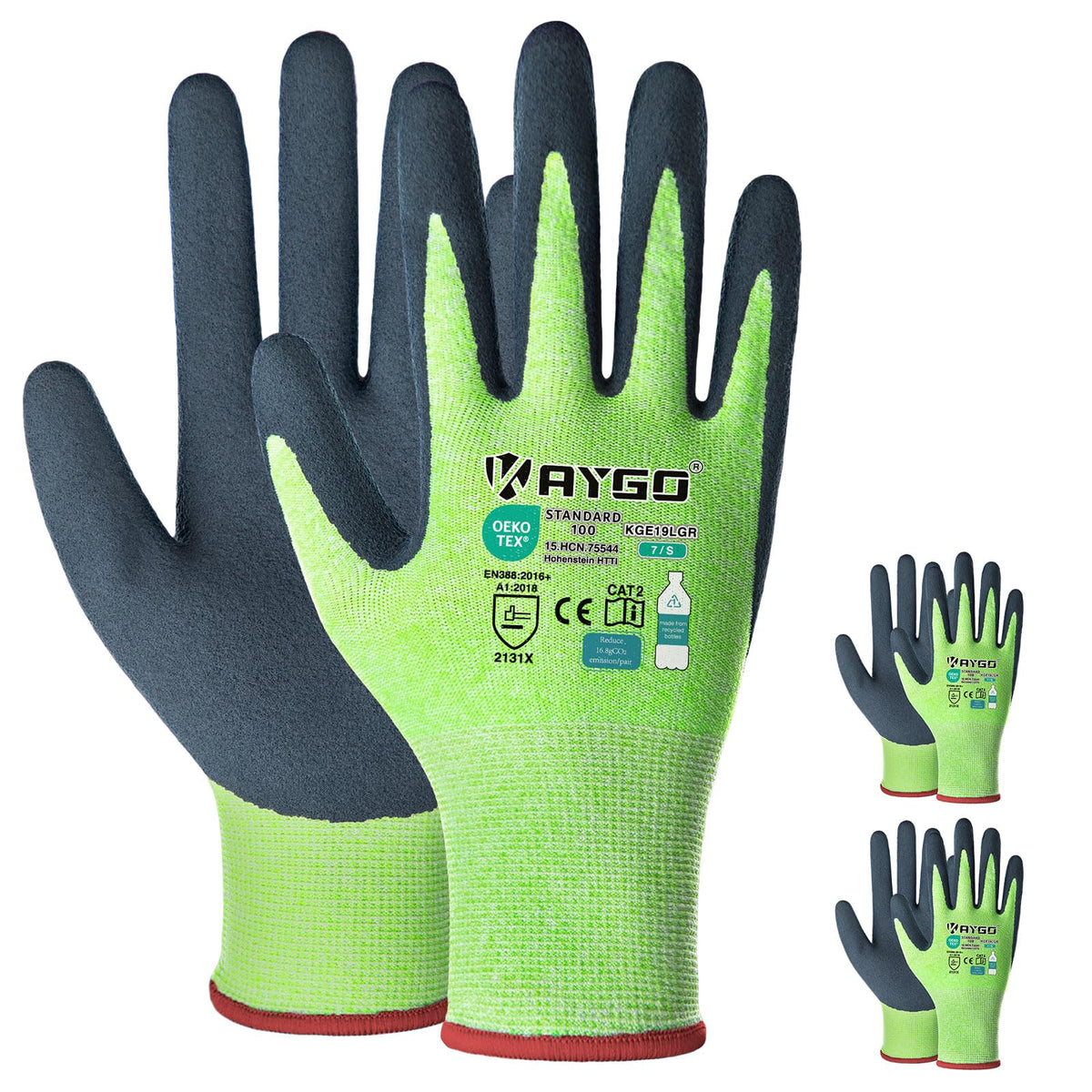 KAYGO Women's Work Gloves, Sandy Latex Grip, Breathable