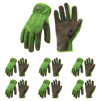 HANDLANDY Leather Gardening Gloves, Leather Work Gloves for Men Women