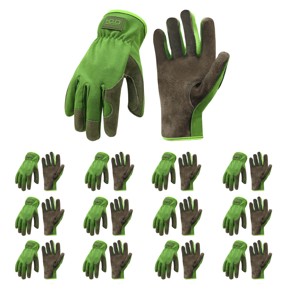 HANDLANDY Leather Gardening Gloves, Leather Work Gloves for Men Women
