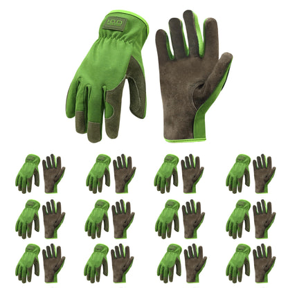 HANDLANDY Leather Gardening Gloves, Leather Work Gloves for Men Women