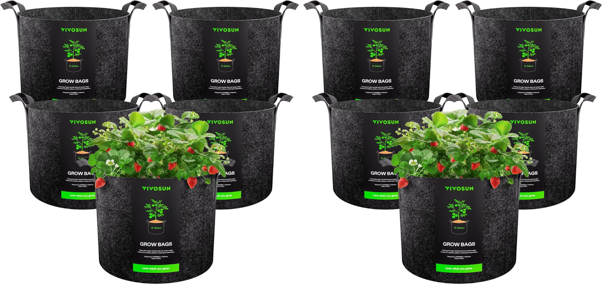 VIVOSUN 5-Pack 5 Gallon Plant Grow Bags Fabric Pots with Handles